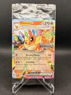 Pokemon TCG Prismatic Evolutions Flareon EX Promo Card 014/131 Stamped Sealed - Image 1