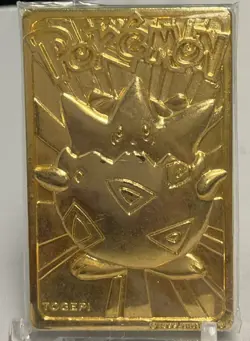 23K Gold Plated Togepi Trading Card 1999 Burger King Pokemon EE040419 - Image 1