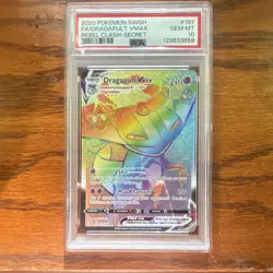 Dragapult VMAX 197/192 Secret Rare Swsh02: Rebel Clash Holo PSA 10 Pokemon Card - Image 1