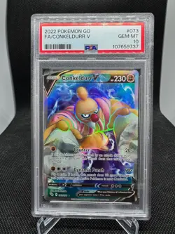 PSA 10 - Pokemon Card - Pokemon GO 073/078 - CONKELDURR V (holo-foil) - GEM MINT - Image 1