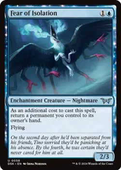 MTG Fear of Isolation Duskmourn Uncommon Enchantment Creature Nightmare NM - Image 2