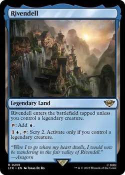 MTG Rivendell Lord of the Rings Rare Legendary Land NM - Image 1