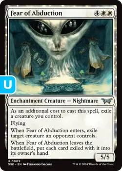 MTG Fear of Abduction Duskmourn Uncommon Enchantment Creature Nightmare NM - Image 1