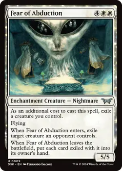 MTG Fear of Abduction Duskmourn Uncommon Enchantment Creature Nightmare NM - Image 2