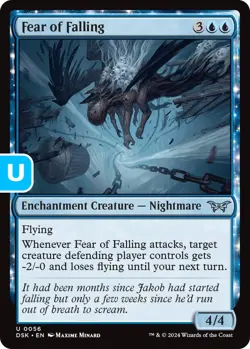 MTG Fear of Falling Duskmourn Uncommon Enchantment Creature Nightmare NM - Image 1