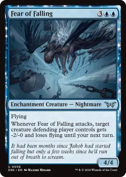 MTG Fear of Falling Duskmourn Uncommon Enchantment Creature Nightmare NM - Image 2