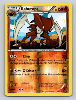 Kabutops 39/124 Rare Fates Collide Pokemon Reverse Holo NM - Image 1