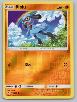 Riolu 115/236 Common Unified Minds Pokemon Reverse Holo LP - Image 1