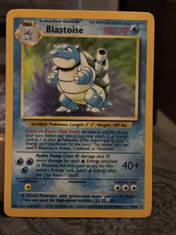 Pokemon TCG Blastoise Base Set Holo Unlimited Rare - Image 1