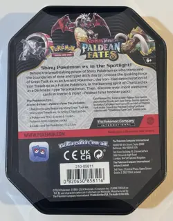 Pokemon TCG Scarlet & Violet Paldean Fates Great Tusk EX Tin New Factory Sealed - Image 2