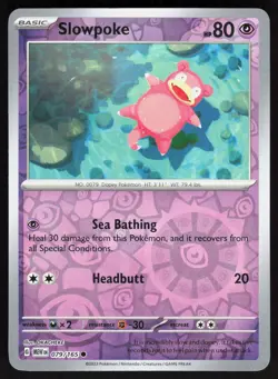 Slowpoke 079/165 Common 151 Pokemon Reverse Holo Near Mint - Image 1