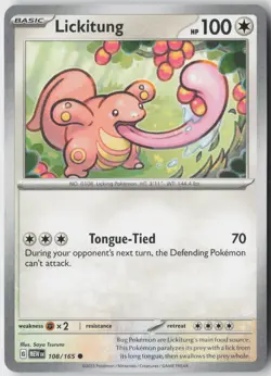 Lickitung 108/165 Common 151 Pokemon Near Mint - Image 1