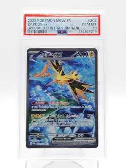 ZAPDOS EX 2023 POKEMON 151 SPECIAL ILLUSTRATION RARE #202/165 PSA 10 Q3963 - Image 1