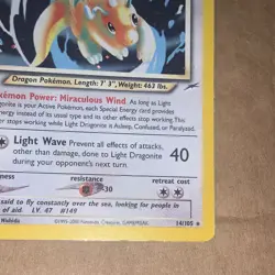 Pokemon TCG Light Dragonite 14/105 Neo Destiny Holo Rare Stage 2 100HP Eng 2000 - Image 5