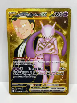 Pokemon TCG Team Rocket's Mewtwo ex Hyper Rare Destined Rivals 240/182 - Image 1