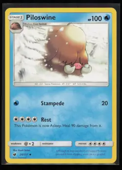 Piloswine 20/111 Pokemon Crimson Invasion Uncommon Near Mint - Image 1