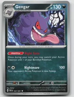 Gengar 057/091 Paldean Fates Pokemon NM Uncommon - Image 1