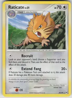 Pokemon TCG Raticate Rare Arceus 29/99 - Image 1