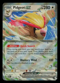 Pidgeot ex 164/197 Double Rare Obsidian Flames Pokemon Near Mint - Image 1