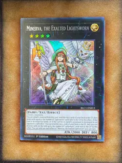 Yugioh Minerva, the Exalted Lightsworn BLC1-EN013 Ultra Rare 1st Ed SILVER NM - Image 1