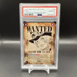 2025 ONE PIECE OP13-CARRYING ON HIS WILL WANTED ALTERNATE ART #120 SABO PSA 10 - Image 1