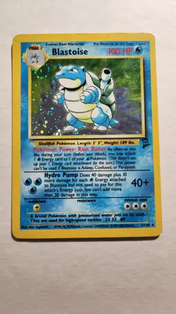 2000 Vintage Blastoise 2/130 - Base Set 2 Unlimited Holo Rare Pokemon TCG - LP - Image 1