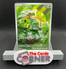 Caterpie Illustration Rare 172/165 Pokemon Scarlet and Violet 151 NM - Image 1