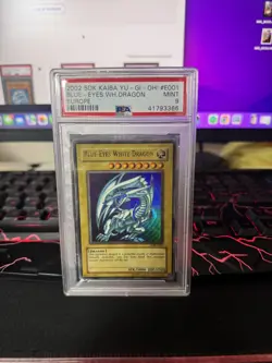 2002 Yu-Gi-Oh! Blue-Eyes White Dragon SDK-001 EUROPE Ultra Rare PSA 9 MINT - Image 1