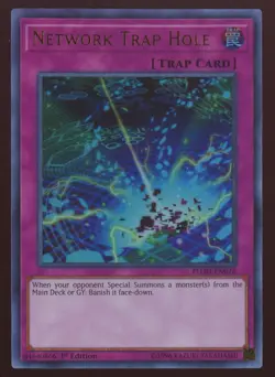 Yu-Gi-Oh! Network Trap Hole #FLOD-EN076 1st Edition Foil Rare - Image 1