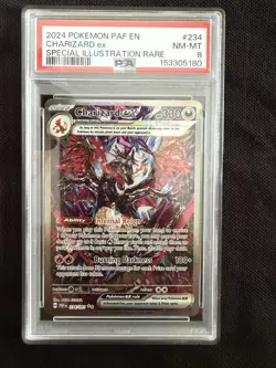 Pokemon TCG PSA 8 2024 SV Paldean Fates Charizard ex 234/091 SIR Holo EN - Image 1