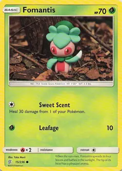Fomantis - (Artist Yuka Morii) 15/236 Common 2019 Unified Minds Pokemon NM - Image 1