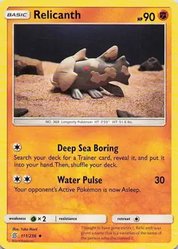 Relicanth - (Artist Yuka Morii) 111/236 Uncommon 2019 Unified Minds Pokemon NM - Image 1