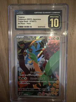 Pokemon TCG Japanese Sv1a Triplet Beat Tropius 074/073 AR Holo CGC Pristine 10 - Image 1