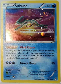 HD Fart Swirl 🌀 Suicune 30/122 Cosmos Holo Bleed Error Rare Pokemon TCG ✨ - Image 1