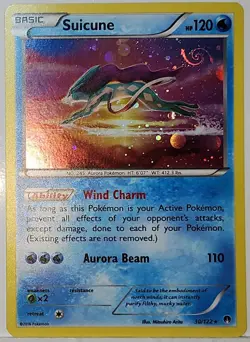 HD Fart Swirl 🌀 Suicune 30/122 Cosmos Holo Bleed Error Rare Pokemon TCG ✨ - Image 3