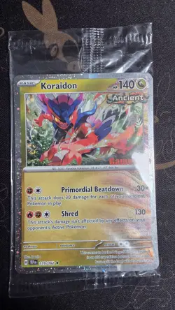 Pokemon - Koraidon 119/162 Cosmos Holo Gamestop Promo SEALED TRIPLE SWIRL - Image 1