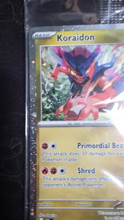 Pokemon - Koraidon 119/162 Cosmos Holo Gamestop Promo SEALED TRIPLE SWIRL - Image 2
