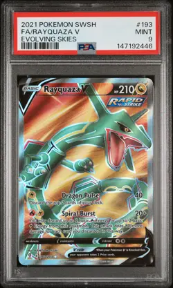 Fa/Rayquaza V 193 9 2021 Pokemon Sword & Shield Evolving Skies PSA - Image 1