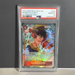 2025 ONE PIECE OP12-LEGACY OF THE MASTER ALTERNATE ART MONKEY D. LUFFY PSA 10 - Image 1