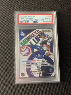 Monkey.D.Luffy Dodgers X One Piece Night 010 PSA 10 - Image 1