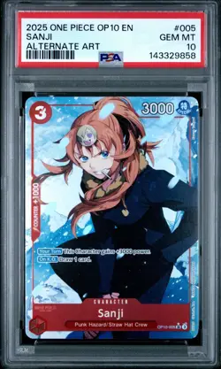 PSA 10 GEM SANJI 2025 One Piece Royal Blood ALT ALTERNATE ART OP10 005 Parallel⚓ - Image 1