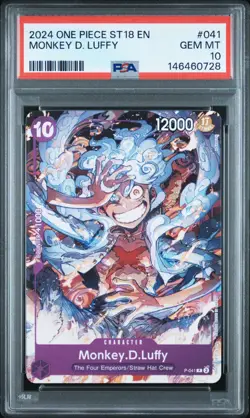 Monkey D. Luffy PSA 10 GEM MT One Piece 2023 Promo Pirates Party ST18 Vol 5 041⚓ - Image 1