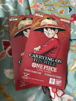 2x ENGLISH ONE PIECE Carrying On His Will Sleeved Booster Pack - OP-13 Unweighed - Image 1
