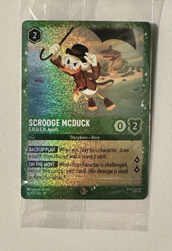 Disney Lorcana Scrooge McDuck S.H.U.S.H. Agent 36/P3 EN 10 Foil Promo – Sealed - Image 1
