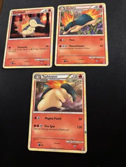 2011 Pokemon Cyndaquil Quilava Typhlosion Call of Legends Evolution Lot 3 Cards - Image 2