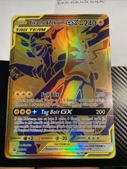 Pokemon Pikachu and Zekrom GX Tag Team Jumbo Promo Card SM248 OVERSIZED - Image 1