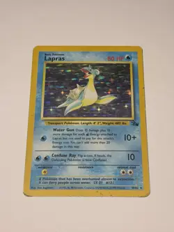 Vintage Pokemon Card TCG WOTC Lapras Fossil Holo Unlimited Rare Card 10/62 HP/MP - Image 1