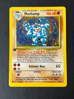 1999 Machamp 8/102 First Edition Holo Rare Pokemon Card - Base Unlimited Set - Image 2