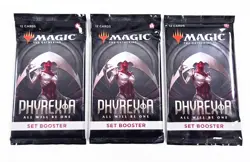 3 Packs Magic the Gathering Play Booster Pack Lot MTG Phyrexia All Will Be One - Image 1