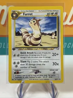 Furret #35 1st Edition Uncommon Pokemon TCG 2000 Neo Genesis LP Lightly Played - Image 3